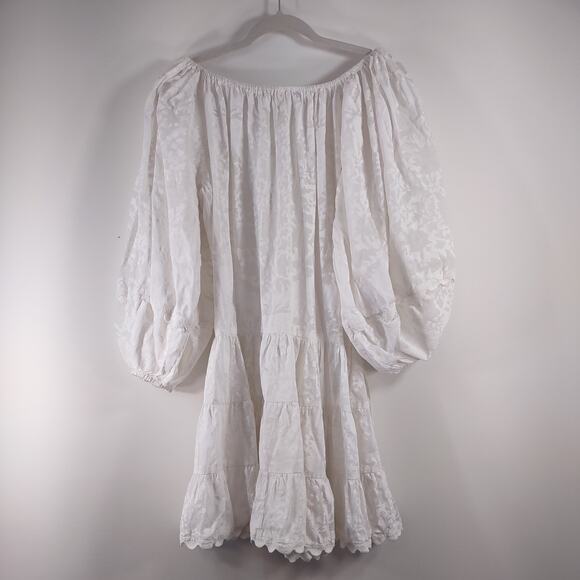 Juliet Dunn London White Tiered Dress, One Size - Picture 10 of 10